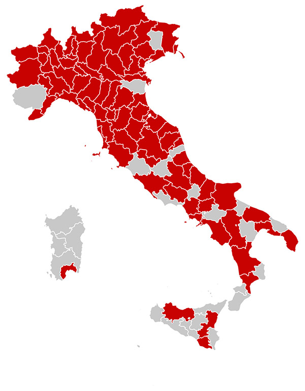 COVID-19 карта Италии.