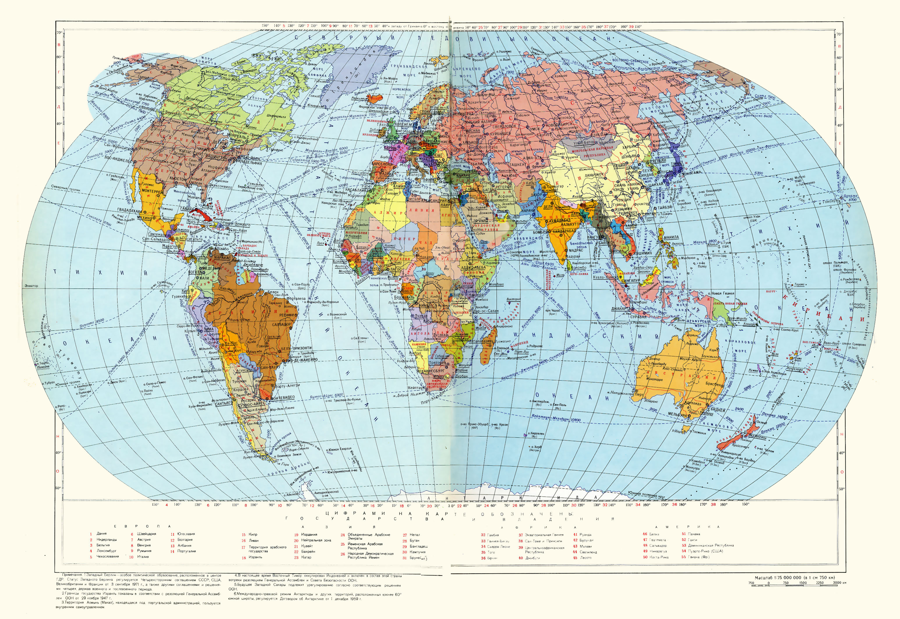 Карта мира 1980