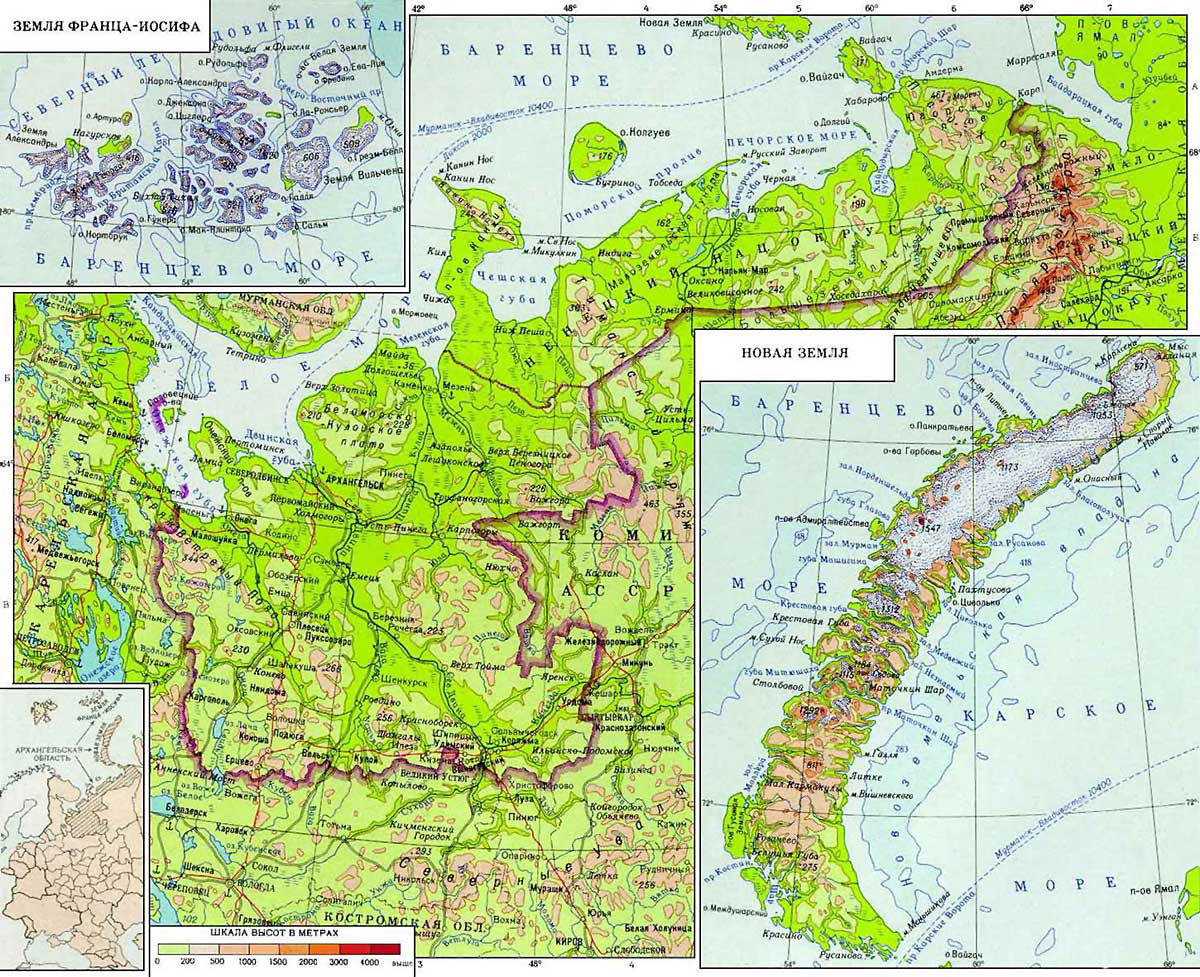 Карта Архангельской Области Фото