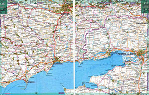 Большая подробная карта Ростовской области. Автомобильные дороги - Ростовская область карта масштаба 1см = 7км. (Запад)