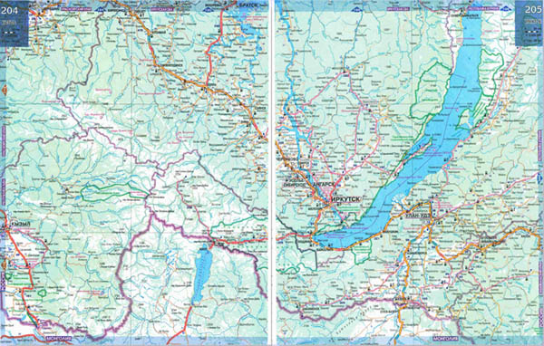 Карта озера Байкал и республики Бурятия. Подробная карта автодорог Бурятии. Карта побережья озера Байкал.