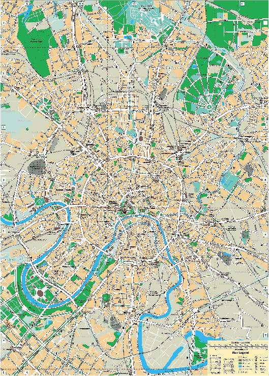 Map of Moscow - подробная карта Москвы на английском языке (detailed map of Moscow in the English language)