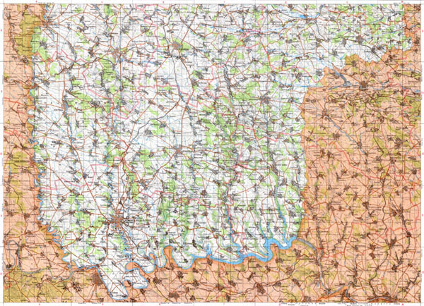 Хмельницкая область. Топографические карты Хмельницкой области. Все населенные пункты. Карты масштаба 1:200000. (Юг)