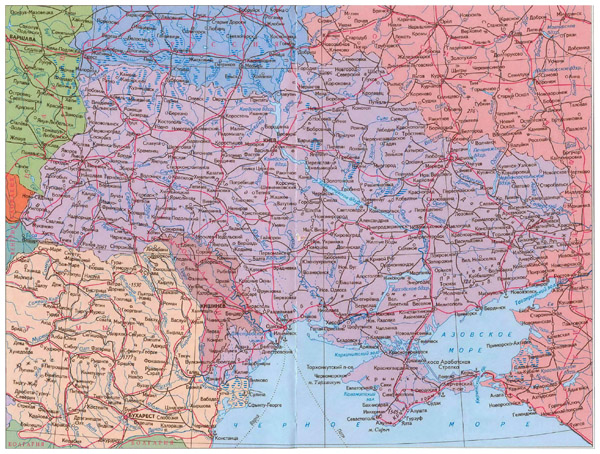Карта автомобильных дорог Украины и соседних стран. Карта автодорог Украины с городами на ...