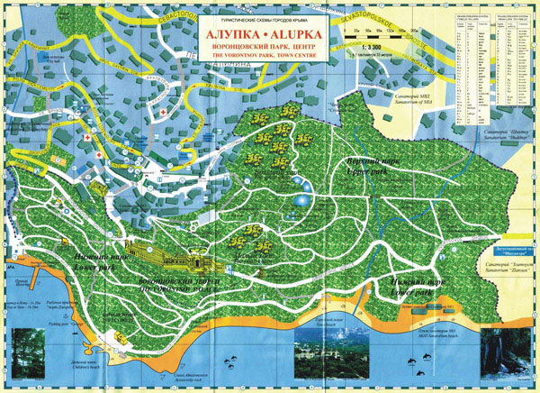 Алупка. Карта Алупки. Подробная карта Алупки.
