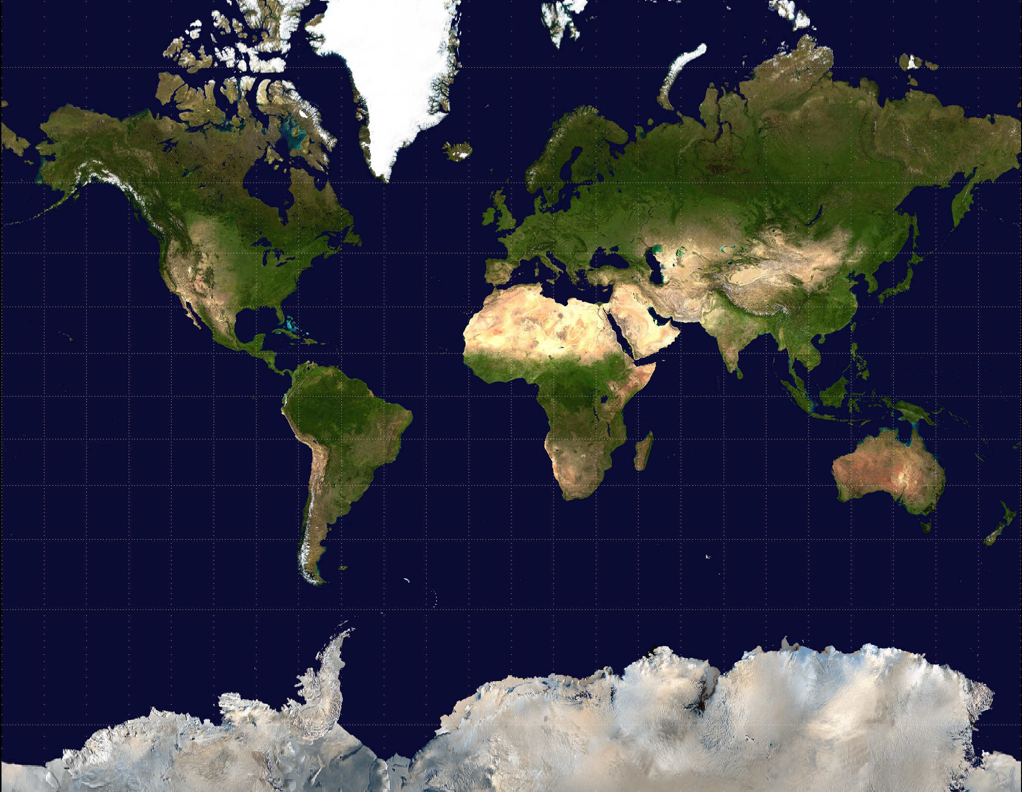 Большая спутниковая карта Мира